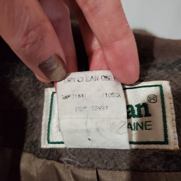 L.L. Bean Vintage Aztec Southwestern Wool Leather Blanket Jacket Womens Size L - Picture 11 of 12